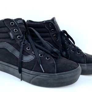 Vans Black High-Top Sneakers with Canvas Suede Upper
